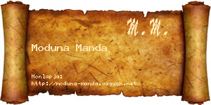 Moduna Manda névjegykártya